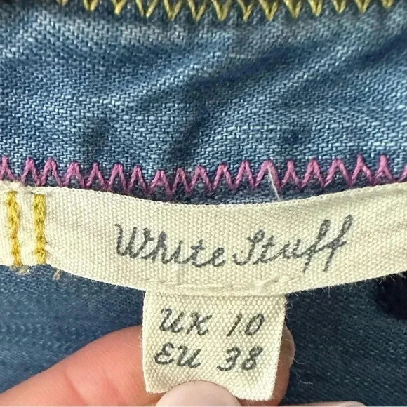 White Stuff EVA EMBROIDERED DENIM TUNIC Women’s Size 6 EUC - Picture 5 of 9